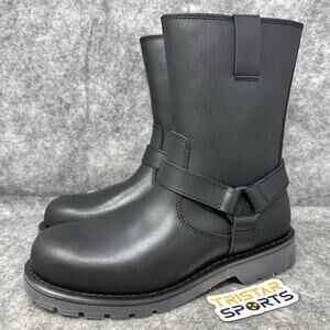 Harley Davidson Widman Boots Mens Sz 10.5 Black Leather Zip Harness Motorcycle